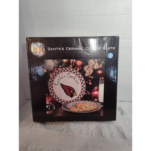 NFL 2012 Arizona Cardinals Santa's Ceramic Cookie Plate 8 1/4 diameter NIB - Picture 5 of 5